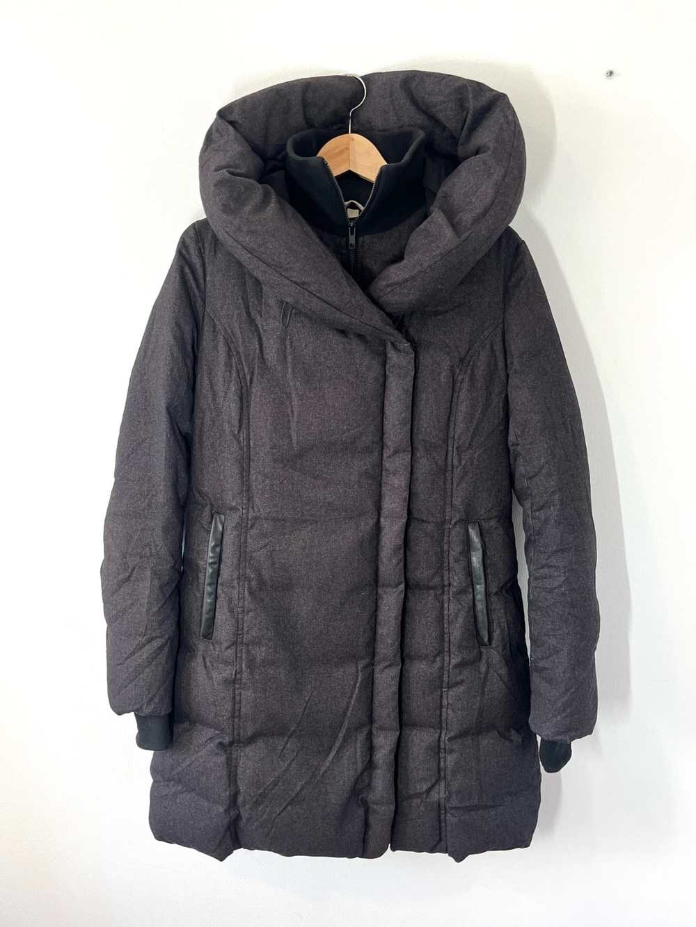 Soia & Kyo Women's Dark Gray Down Filled Puffer Coat with Super Hood - Sz Medium